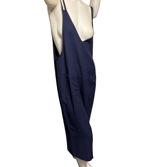 linen bib overalls in blue by Clara sun woo - Picture 11 of 14